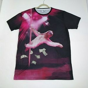 Vintage 90's Print stripper sloth Tee XL